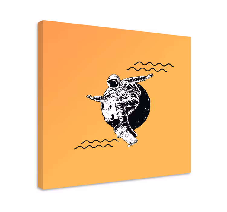 Wandbild Schlafzimmer Astronaut auf Skateboard - TenStickers
