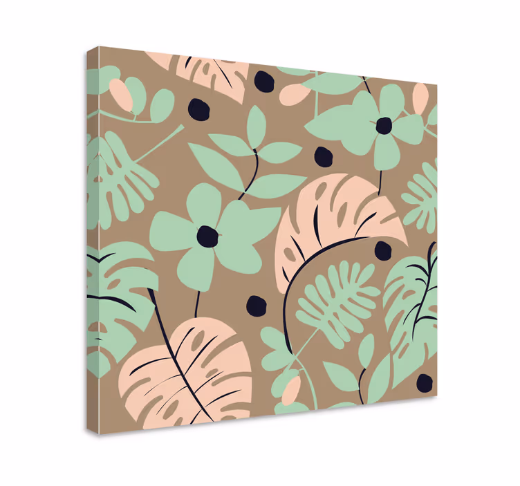Leinwandbild tropische blätter blumen - TenStickers