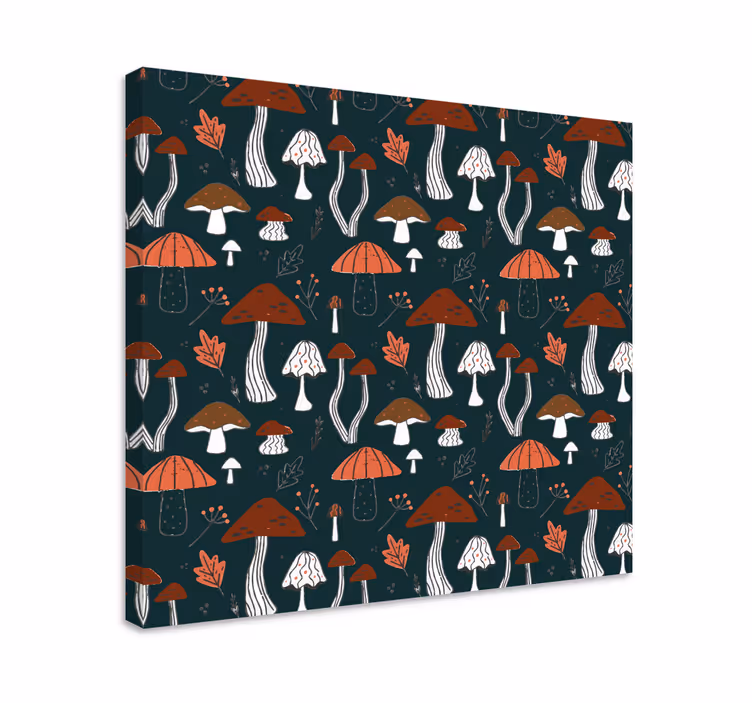 Leinwandbild mit pilzmuster design - TenStickers