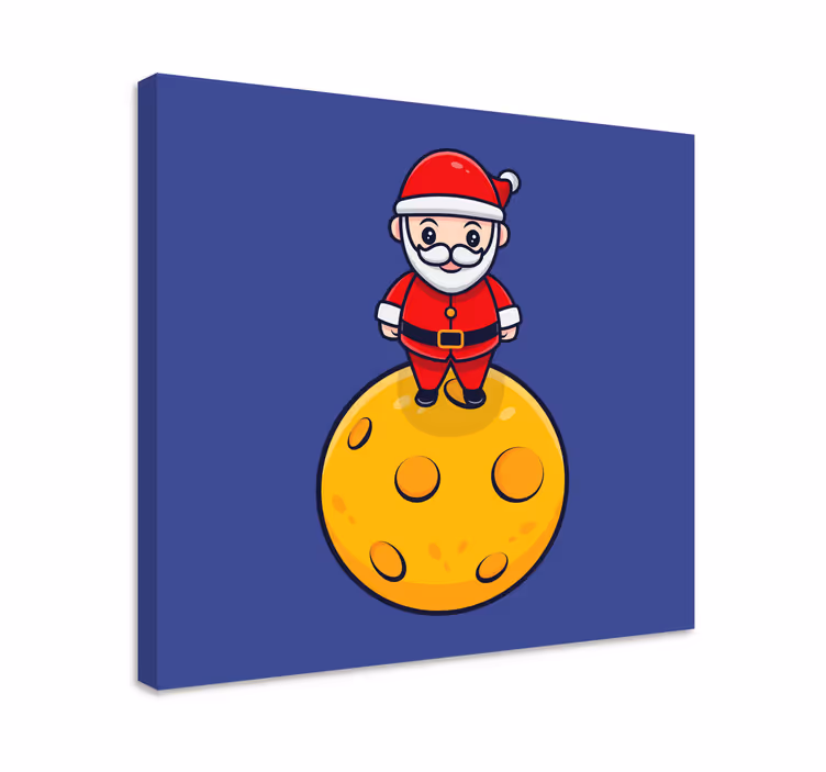 Leinwandbild kinder weihnachtsmann auf dem mond - TenStickers