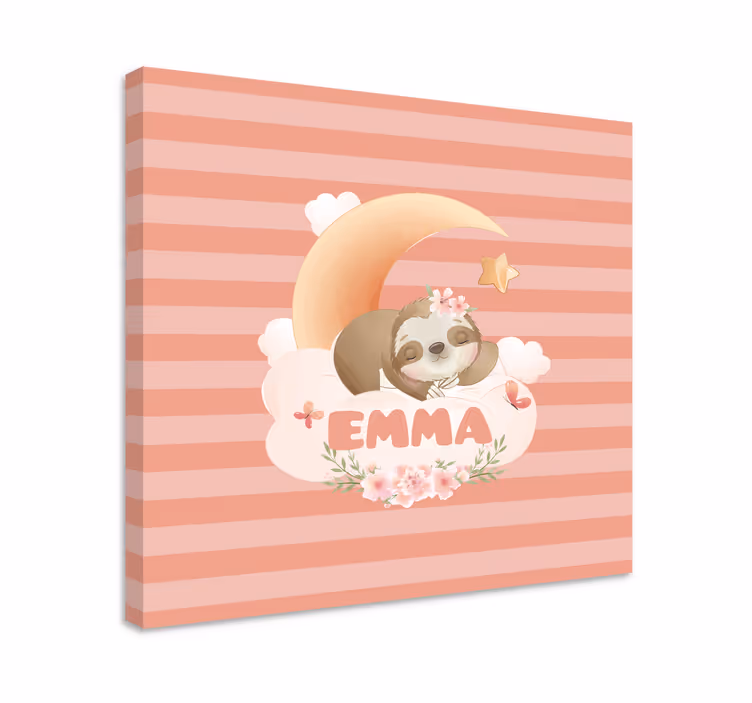 3d leinwandbild faultier und mond - TenStickers