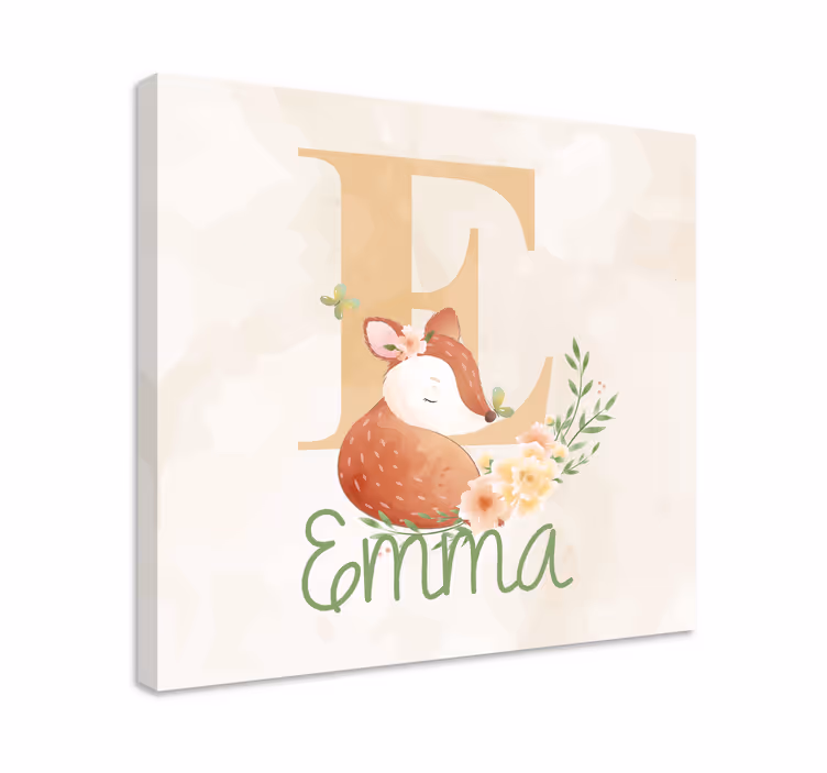 Leinwandbild Babys babyfuchs mit initiale und namen - TenStickers