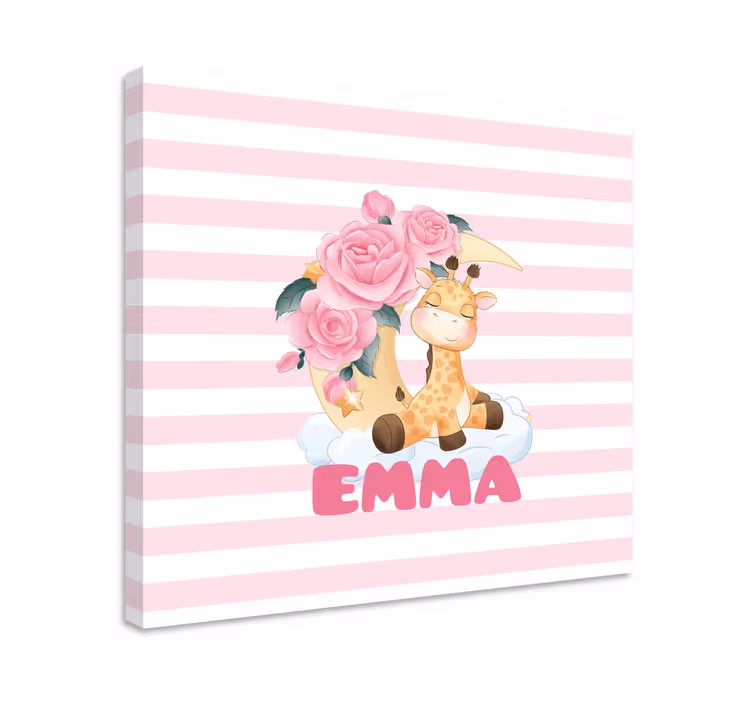 Leinwandbild babys niedliches giraffenporträt - TenStickers