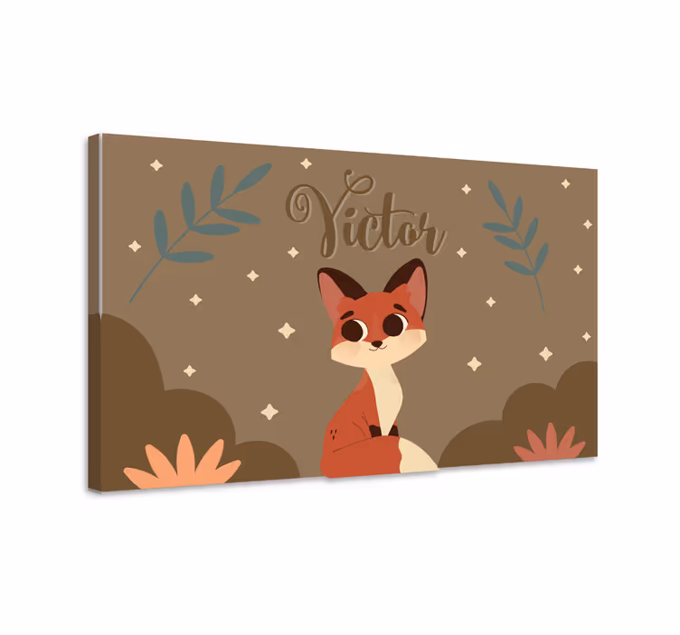 Dinosaurier wandbild mit süßer fuchsillustration - TenStickers