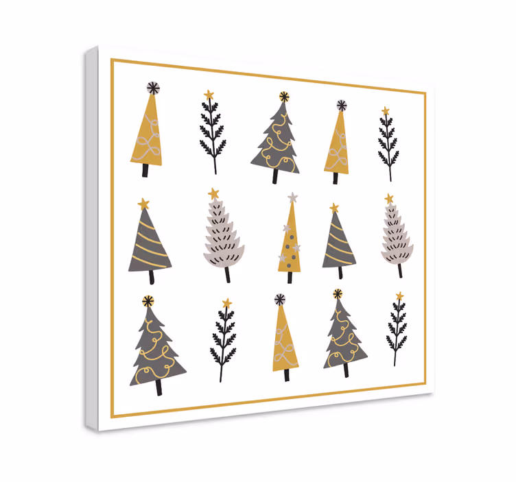 Leinwandbild verzierte weihnachtsbäume - TenStickers