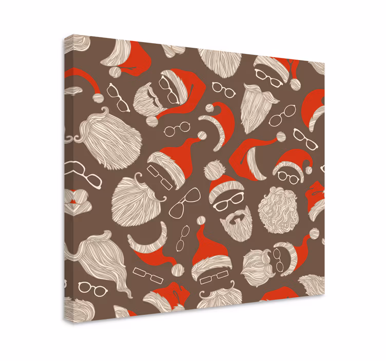 Leinwandbild Weihnachten Vintage weihnachtsmann-gesichtsmuster - TenStickers