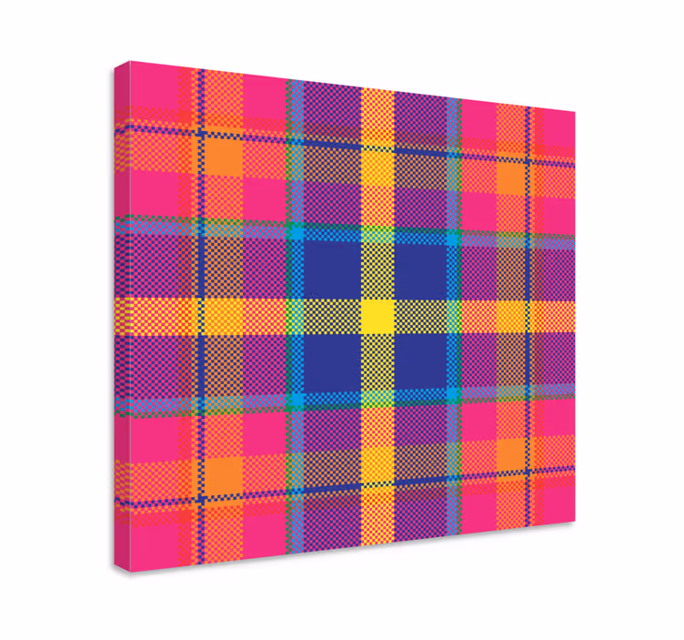 Geometrische wandbilder buntes schachbrettmuster - TenStickers