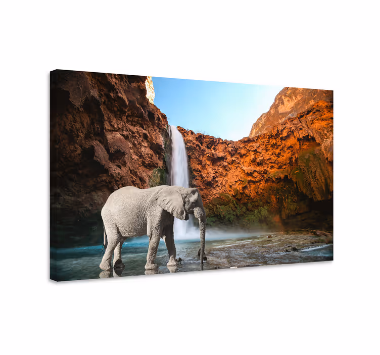 Wandbild elefant majestätische elefanten-oase - TenStickers