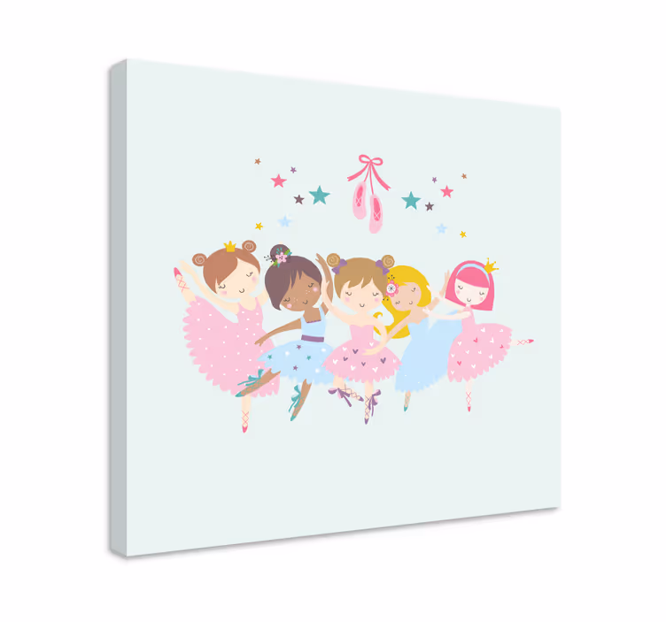 Leinwandbild Kinder Ballettsterne bunte illustration - TenStickers