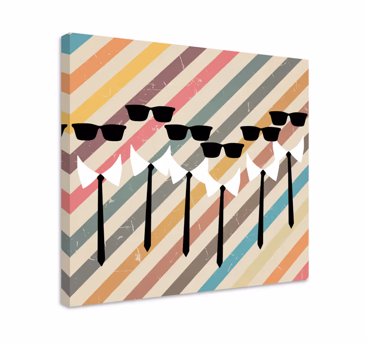 Leinwandbild stilvolle figuren mit sonnenbrillen - TenStickers