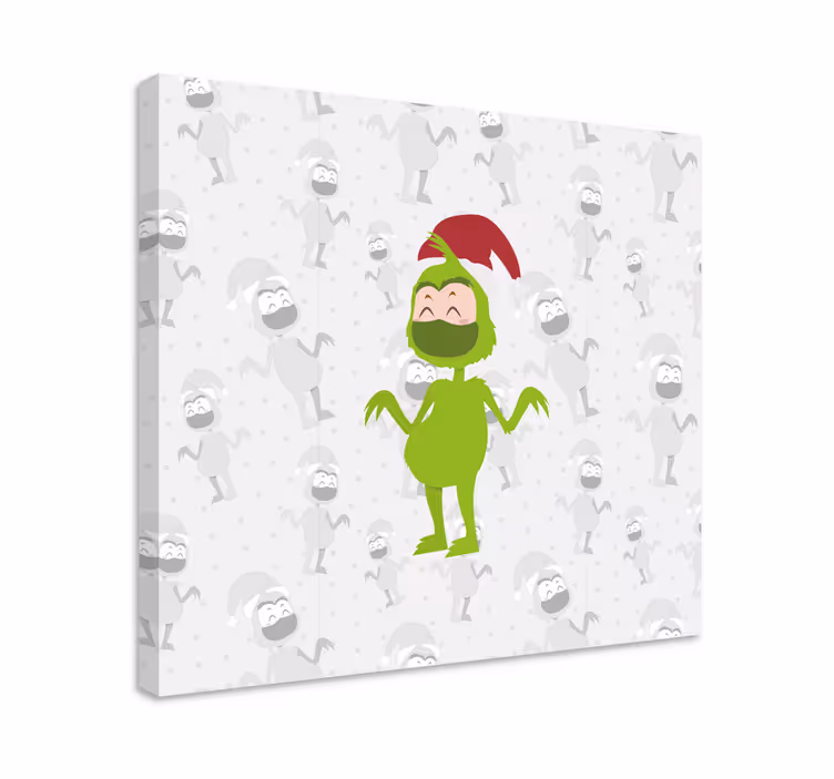 Leinwandbild fröhlicher grüner charakter - TenStickers