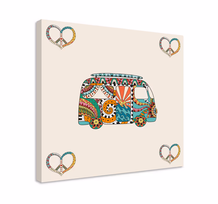 Wandbilder vintage buntes vans-muster - TenStickers