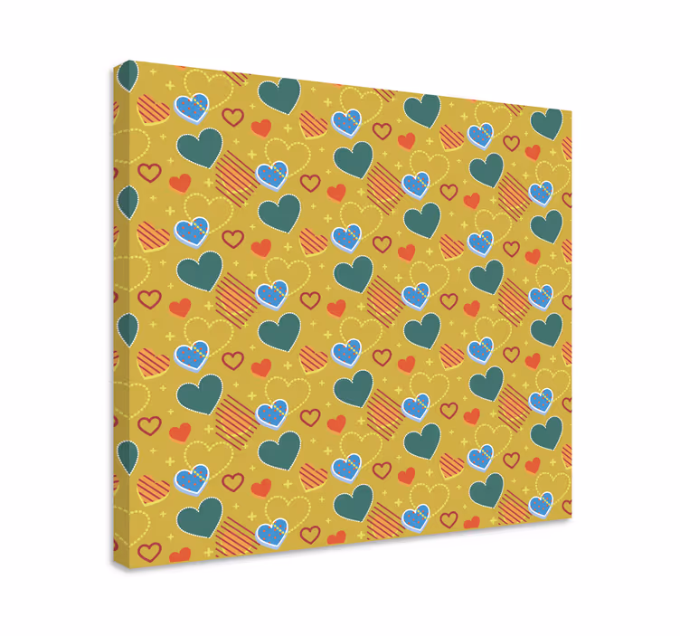 Leinwandbild mit buntem herzmuster - TenStickers