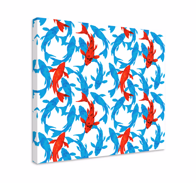 Wandbild Fische Rote fische schwimmen aquarell - TenStickers