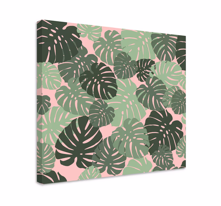 Leinwandbild mit tropischen blättermotiven - TenStickers