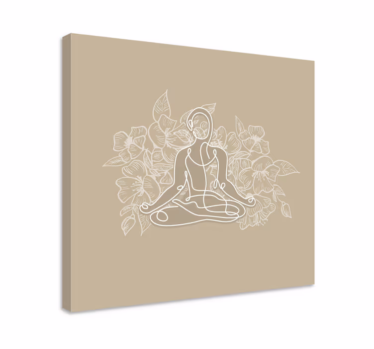 Kunst auf Leinwand Meditierende frau yogamatte - TenStickers