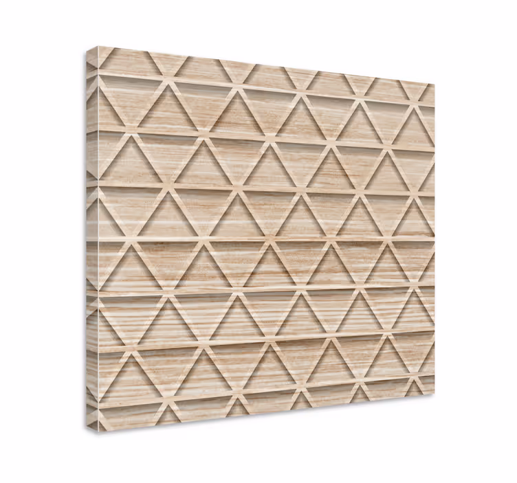 Wandbild Schlafzimmer Holzoptik dreieck geometrisch - TenStickers