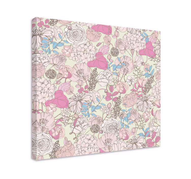 Leinwandbild mit floralem blumenmuster - TenStickers