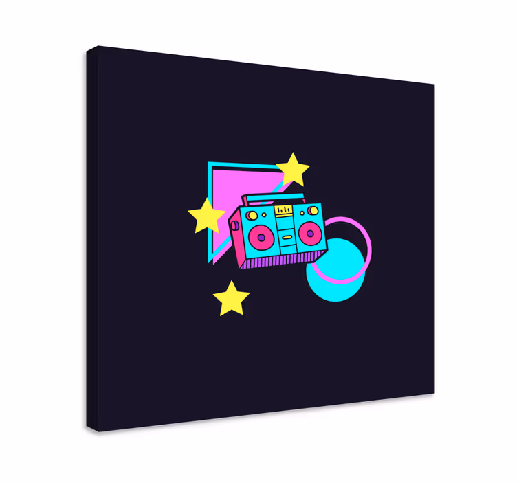 Wandbild musik retro kassettenrecorder - TenStickers
