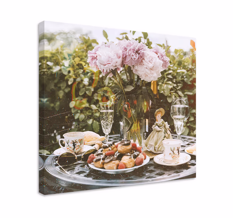 Wandbilder Landschaft Cottagecore romantischer Tisch - TenStickers