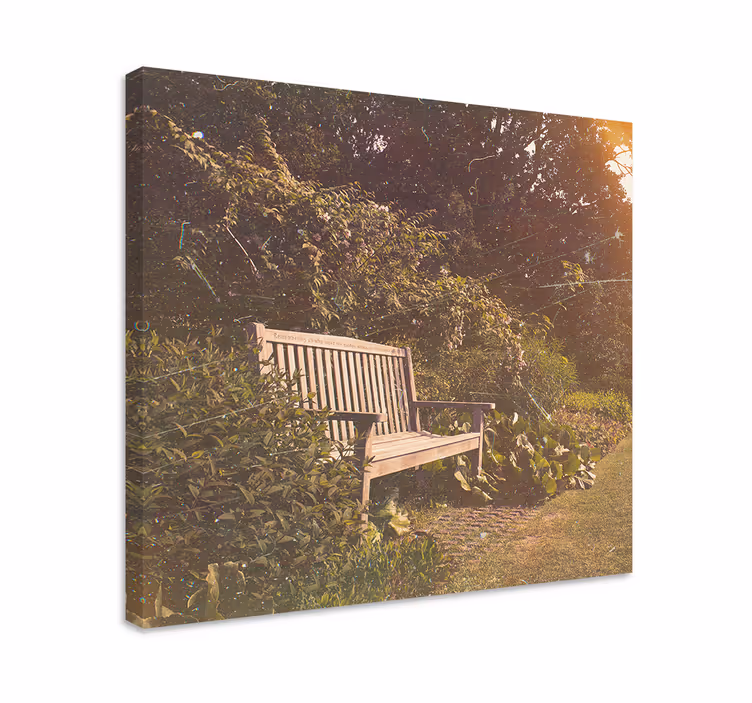 Wandbilder landschaft friedliche gartenbank - TenStickers