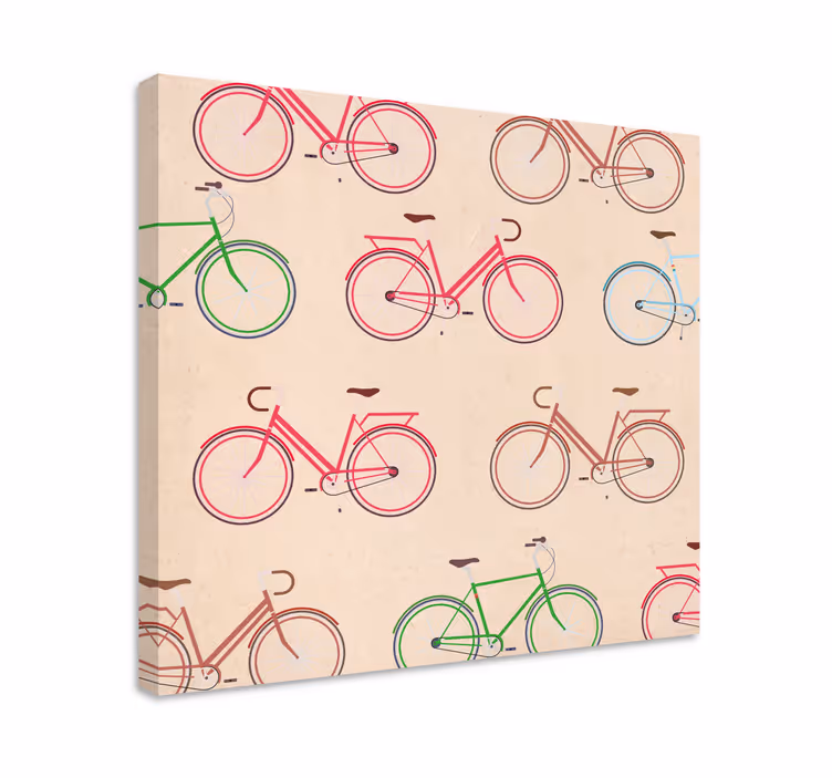 Leinwandbild sport bunte fahrrad muster - TenStickers
