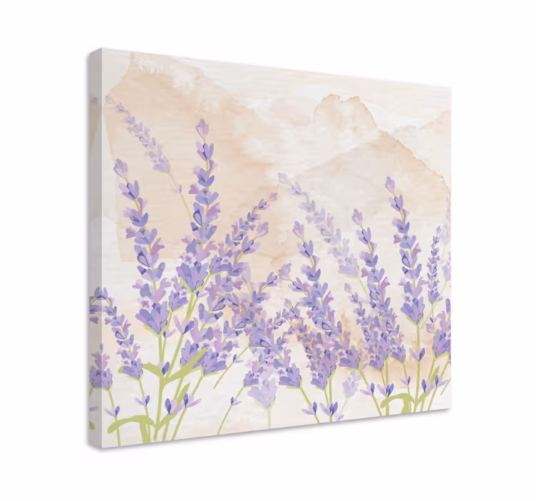 Leinwandbild Blume Provenzalische malerei aquarell lavendel - TenStickers
