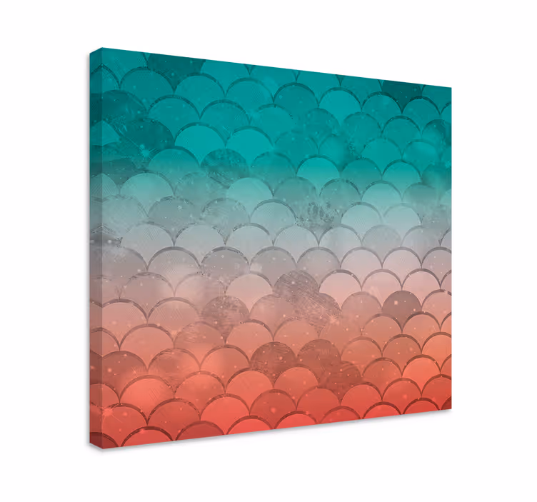 Kunst auf Leinwand Ombre-effekt skalenförmiges Muster - TenStickers