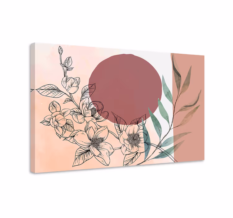Leinwandbild florales arrangement im kreis - TenStickers