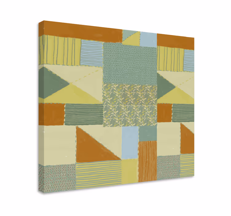 Leinwandbild Ornament patchwork mit gemischtem muster - TenStickers