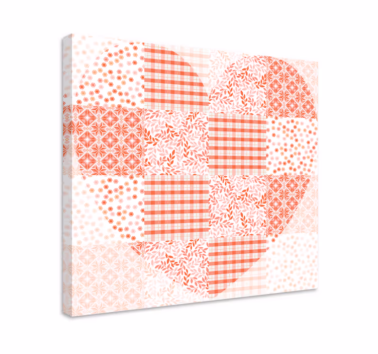 Leinwandbild obst im patchwork herz design - TenStickers