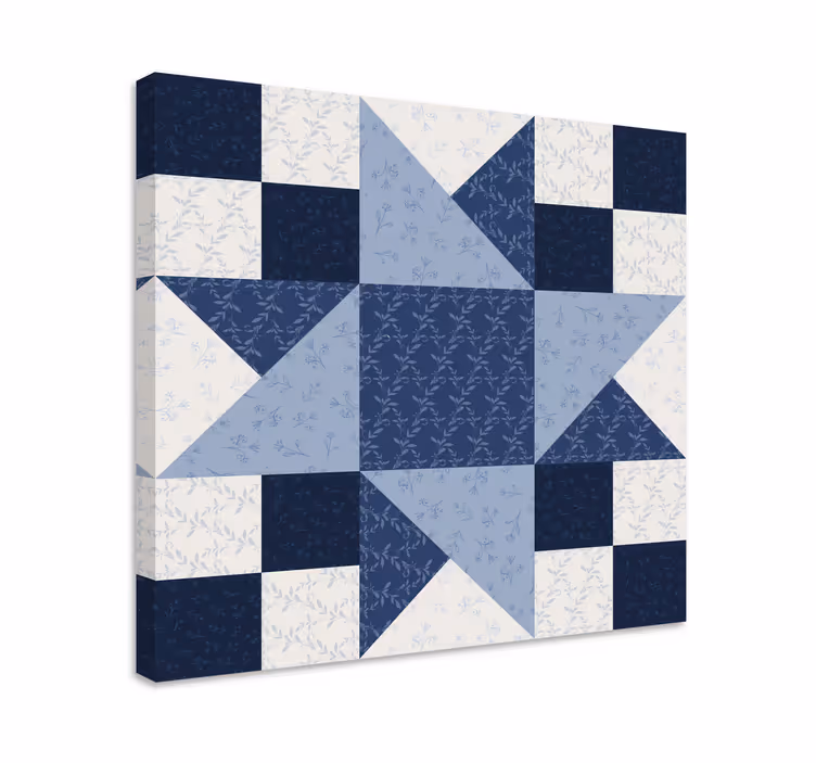 Leinwandbild ornament im stern patchwork design - TenStickers