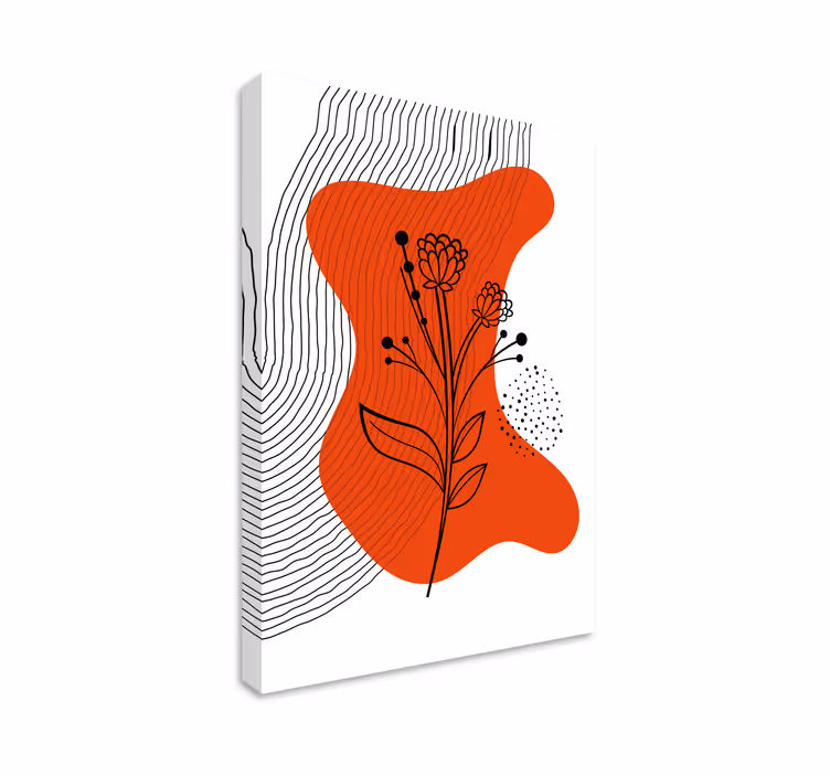 Leinwandbild Blume abstrakte blumensilhouette - TenStickers