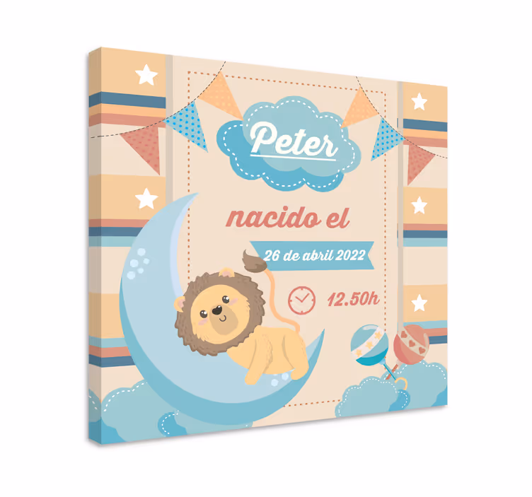 Leinwandbild babys löwen mondfeier - TenStickers