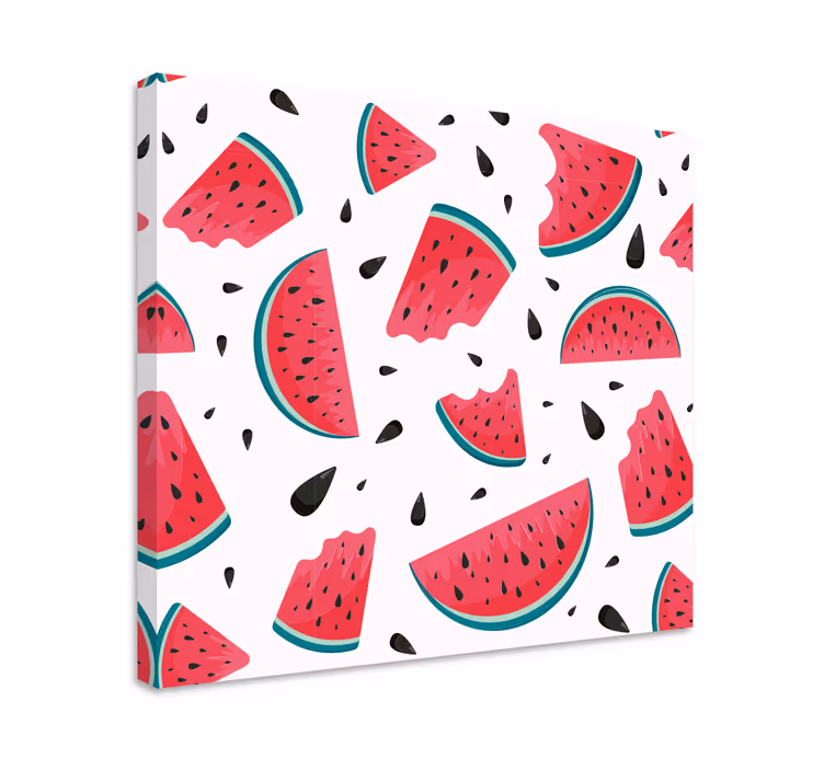 Leinwandbild obst erfrischende wassermelonen scheibe - TenStickers