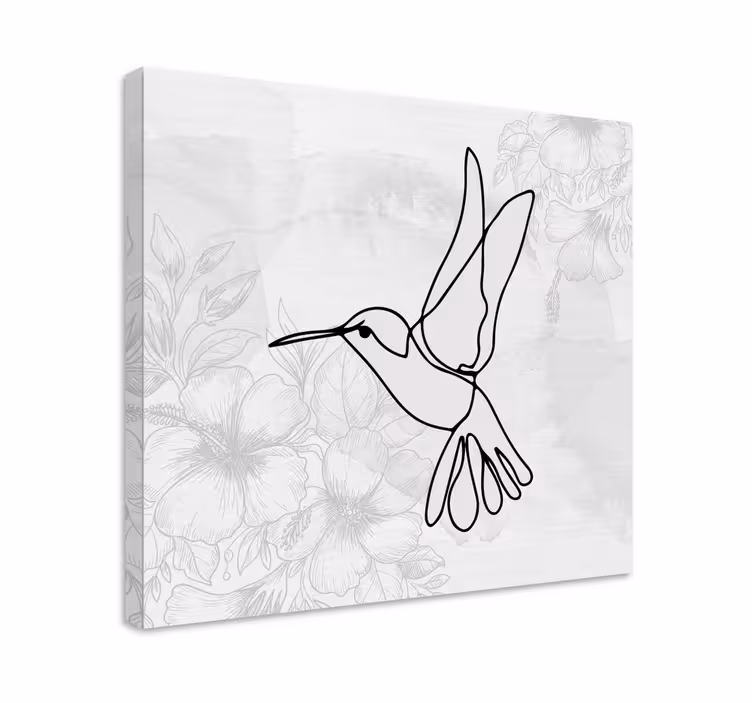 Leinwandbild vogel elegante kolibri-silhouette - TenStickers