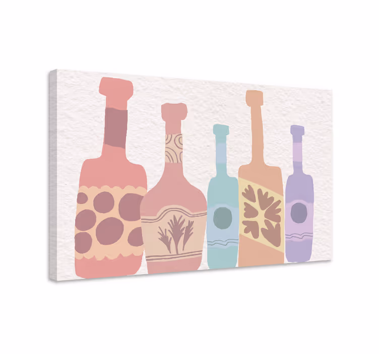 Bar Bilder Leinwand Handgezeichnete flaschen - TenStickers