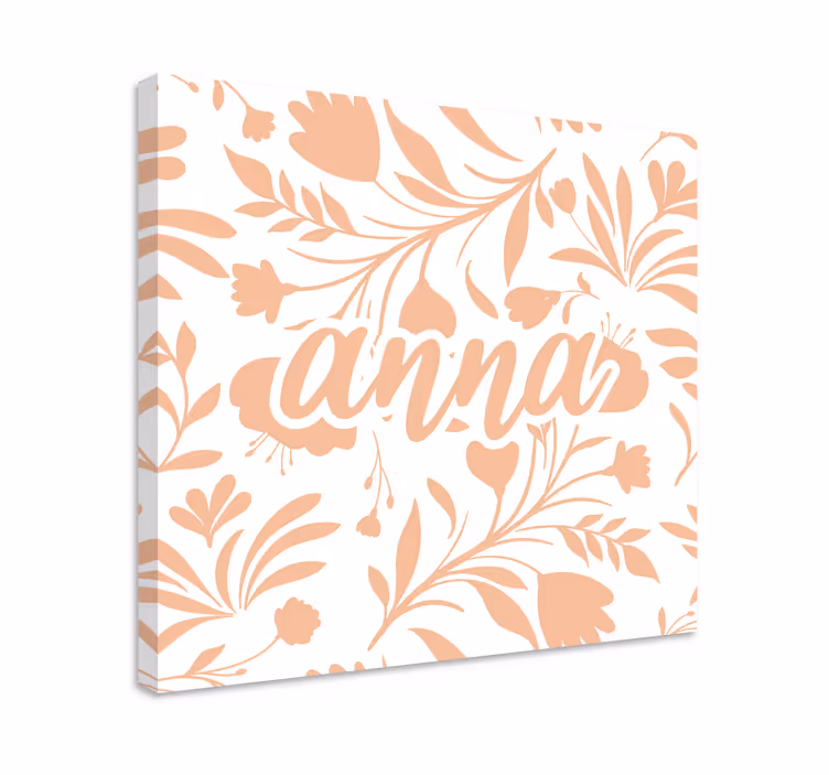Leinwand Pflanzen Rosa vintage-blätter-muster - TenStickers