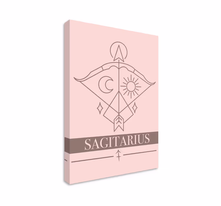 Wandbild Wohnzimmer Schütze rosa karte sternzeichen Design - TenStickers