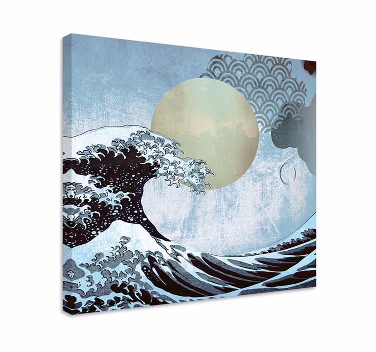 Wandbilder landschaft wellen und mond - TenStickers