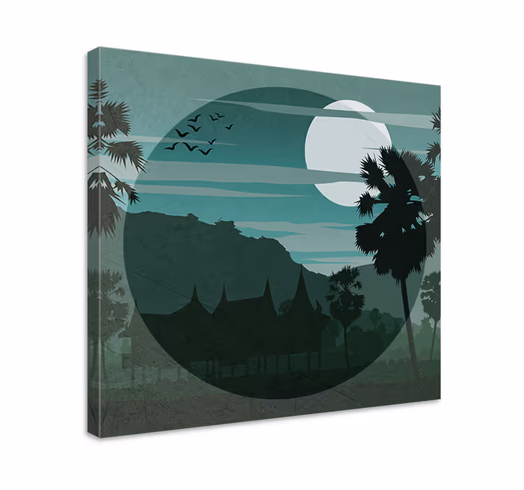 Wandbilder landschaft ruhiger mondscheinblick - TenStickers