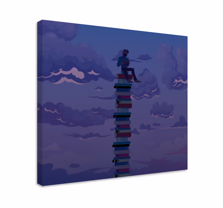 Wandbilder vintage stapel von bücher nach oben - TenStickers