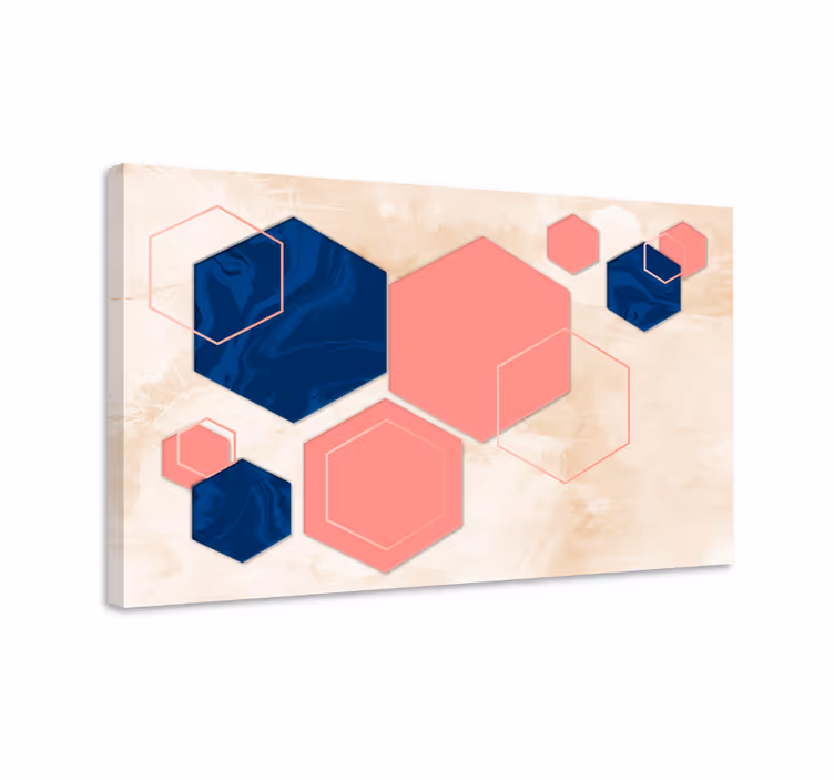 Geometrische wandbilder abstrakte sechsecke - TenStickers