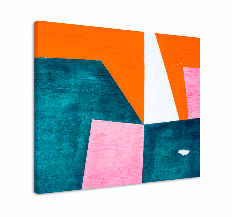Geometrische wandbilder abstrakte orange komposition - TenStickers