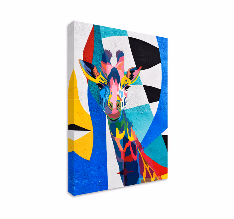 Geometrische Wandbilder Abstrakte bunte giraffe - TenStickers