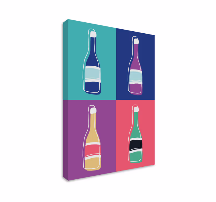 Leinwandbild abstrakt pop-art-flaschen - TenStickers