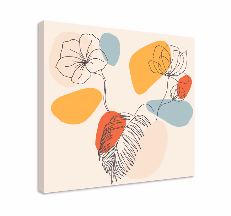 Wandbild Wohnzimmer Botanische Wandtapete - TenStickers