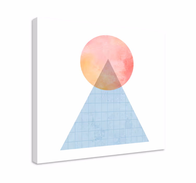 Wandbild Wohnzimmer Sonne und Wandtapete dreieck - TenStickers