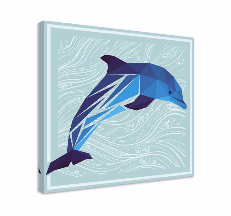 Wandbilder modern stilisierter delfinsplash - TenStickers