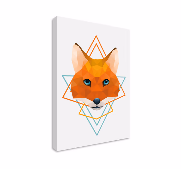 3d leinwandbild polygonales fuchs-kopfdesign - TenStickers